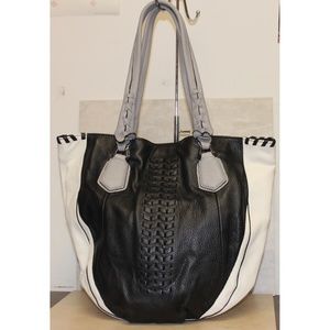 orYany Black White Leather Hobo Tote Anthropologie